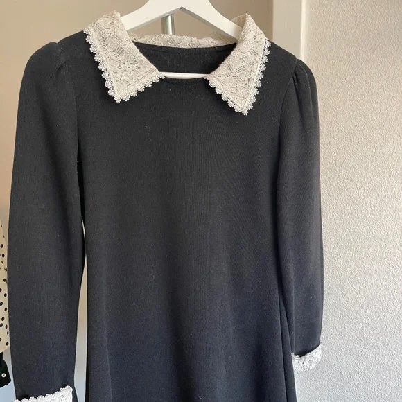 wednesday addams black dress white collar Wednesday Addams Hearts Dress